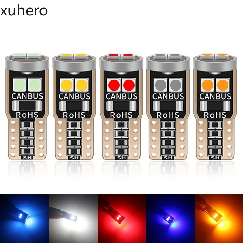 1pcs T10 LED W5W LED BA9S LED Canbus ภายในรถ 194 501 6 SMD 3030 ไฟ LED เครื่องมือหลอดไฟ Wedge light ไม่มีข้อผิดพลาด 12V