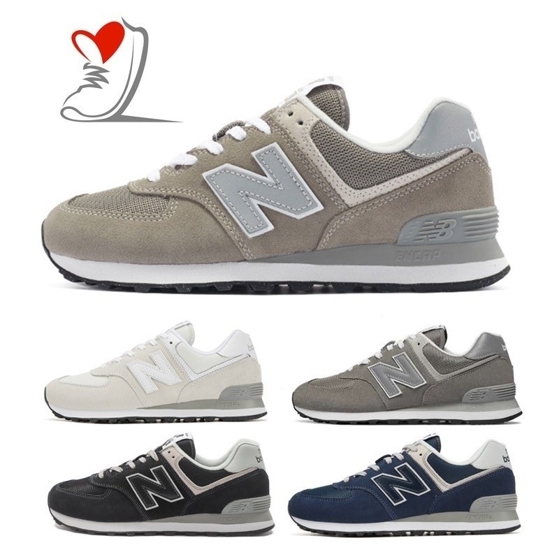 NEW BALANCE 574 NB574รองเท้าวิ่งพื้นหนาเพิ่มความสูงรองเท้าคุณพ่อสีน้ำเงินกรมท่าหยวนซูสีเทา ms574hd2 