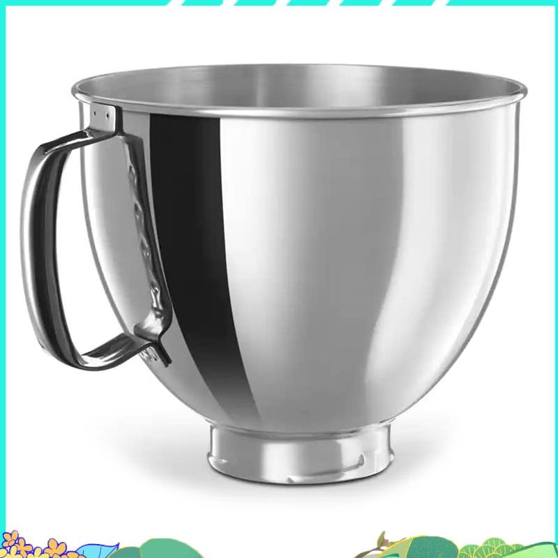 ชามซุปเปอร์ซิลเวอร์สําหรับ KitchenAid Classic & Artisan Series 4.5-5 QT เครื่องผสมหัวเอียง, ชามสแตนเลส 304 5 ควอร์ต