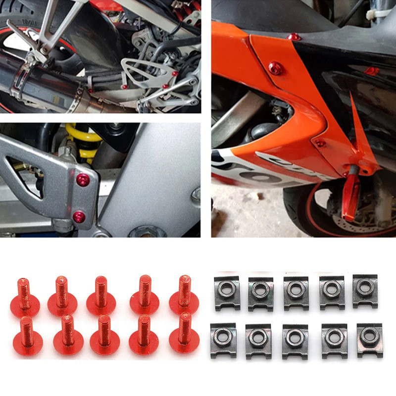 สําหรับ HONDA VFR750 F/R/FH/FV รถจักรยานยนต์ 6 มม.สกรูแฟริ่งคลิปยึด Body Spring Nut Bolts VFR750F VF