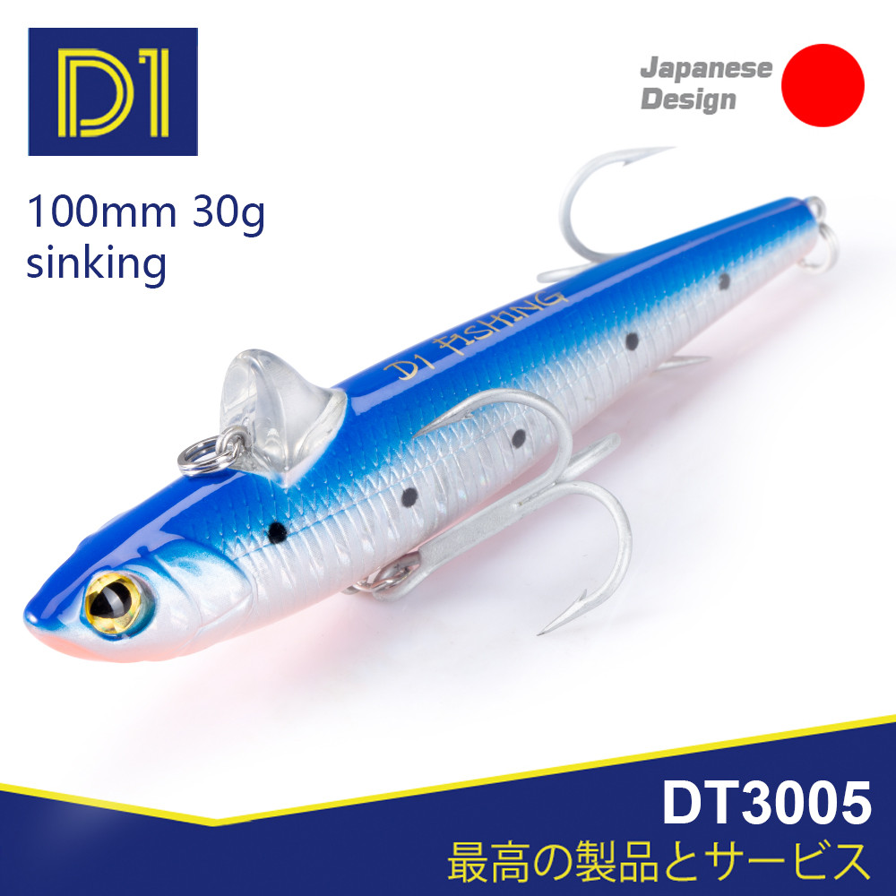 D1 Sinking ดินสอเหยื่อตกปลาประดิษฐ์ Stickbait Hard เหยื่อ 100 มม./30g ตกปลาฤดูหนาวสําหรับ Bass Pike 2020 ตกปลา