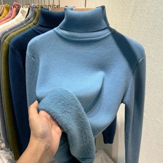 Newwellknownnice สีทึบคอเต่า Plus กํามะหยี่เสื้อกันหนาวผู้หญ…