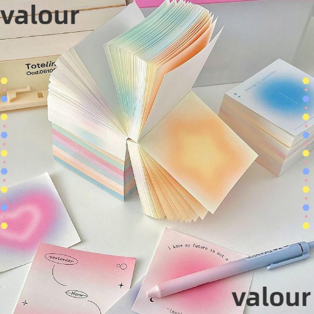 Valour 400Sheets Note Paper, Non-Sticky Tearable Memo Pad, Multifunctional Dusk Sun Halo Gradient วัสดุกระดาษโรงเรียน Office
