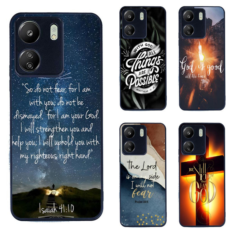 เคสสําหรับ Redmi 13C Jesus Christ Bible Verse 2 เคสโทรศัพท์ป้องกันความงามสีดํา