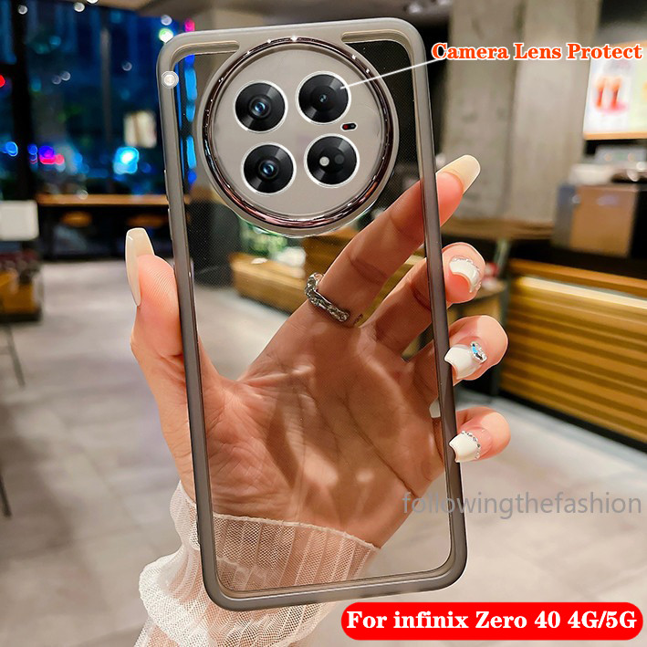 ปลอกสําหรับ infinix Zero 40 5G Zero40 4G 2024 กล้องเลนส์ป้องกัน Soft TPU โปร่งใสขอบแฟชั่นเคสโทรศัพท์กันกระแทกฝาหลัง
