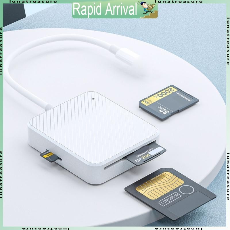 Lun เครื่องอ่านการ์ดหน่วยความจํา Type C สําหรับกล้องรองรับการ์ด CF SD อ่าน SM SD XD M2 ความเร็วการ์ดหน่วยความจํา 480Mbps