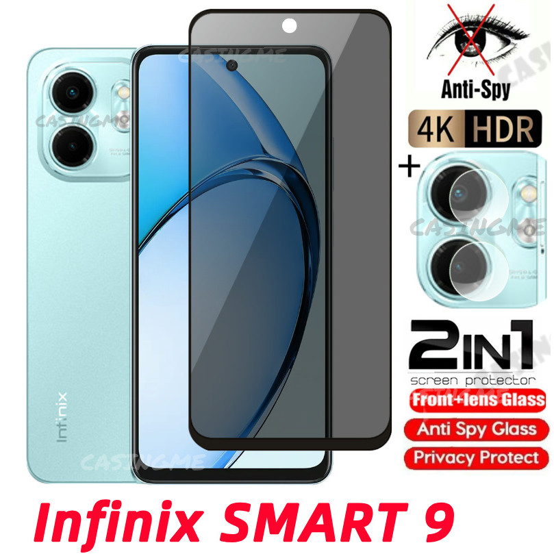 Infinix Smart 9 2024 กระจกนิรภัยส่วนตัว Anti-Spy คลุมทั้งหมดปกป้องหน้าจอ Anti Peek ฟิล์มความเป็นส่วนตัวสําหรับ Infinix Smart 10 Plus HD Smart9 Pro Plus 5G Anti Peek ฟิล์มความเป็นส่วนตัว