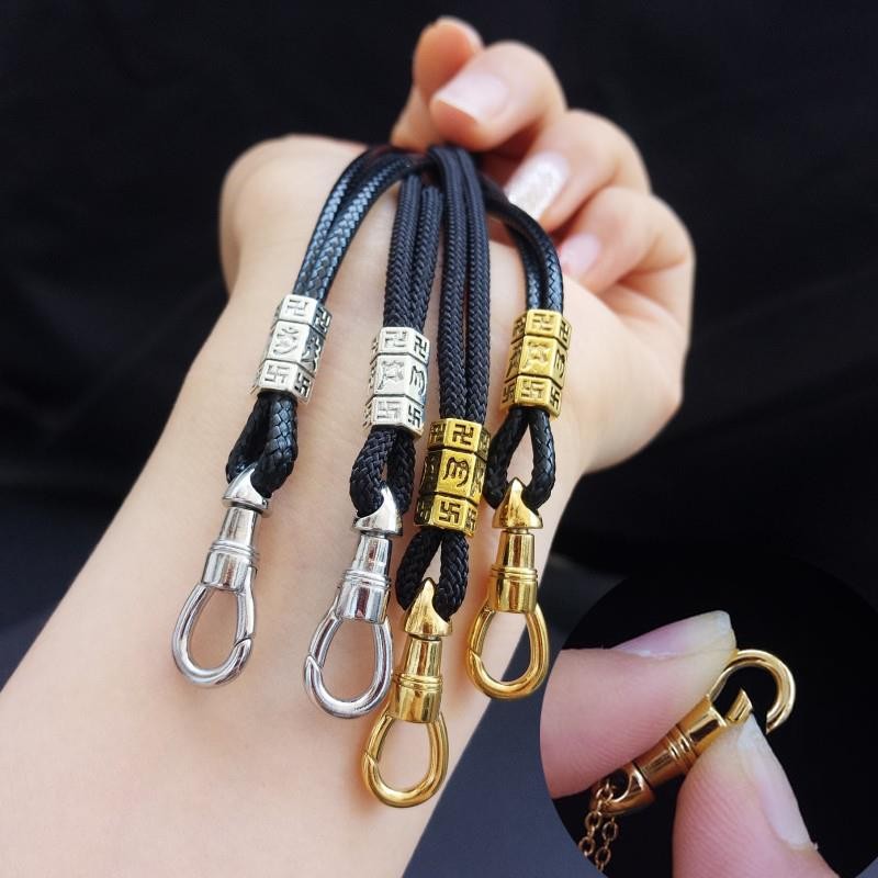 พวงมาลัยไทเทเนียมเหล็ก ธังกาแบบทิเบต สำหรับสร้อยคอนำโชค ผู้ชายและผู้หญิง FPL23