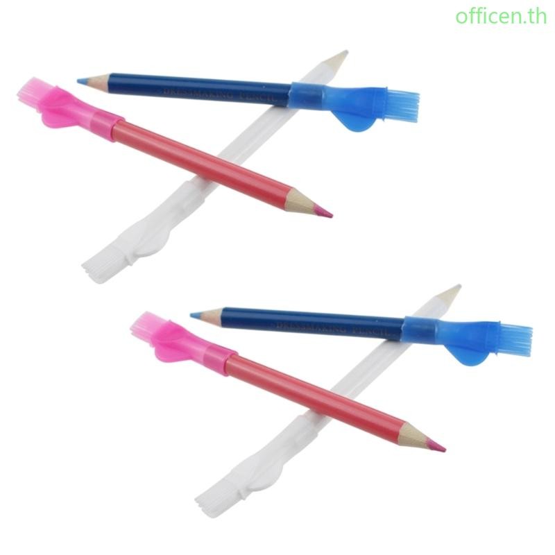 Cen Fabric Pencils with Brush Cap Erasable Sewing Mark Pencil for Fabric Tracing