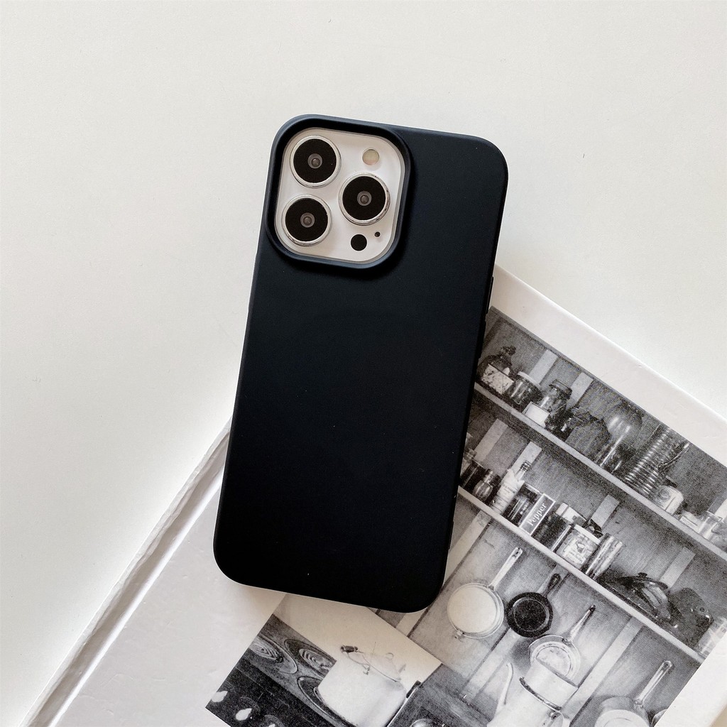 เหมาะสําหรับ iPhone 15 Pro16 PRO 14 ซิลิโคนเหลวเทียม TPU รูขนาดใหญ่โทรศัพท์แม่เหล็กสีทึบ