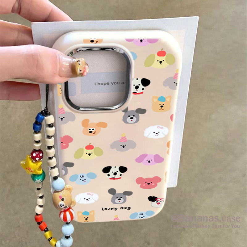 Iphone 16 15 14 13 12 11 Pro Max X Xr Xs Max 7 8 Plus SE2020 เคสโทรศัพท์การ์ตูนน่ารัก Puppy Park + Lanyard ปกอ่อน