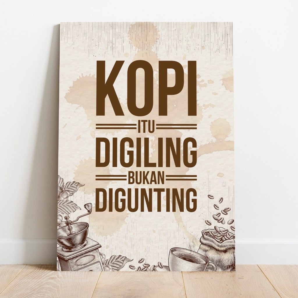 โปสเตอร์กาแฟ Digiling Not Cut Coffee Warkop MDF Wood