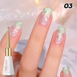 สีเจล6 ชิ้น ด้าย ยาทาเล็บหอยมุก สีทาเล็บเจล เชลล์ด้ายเล็บเจล กาวส่องไฟ Uv Led