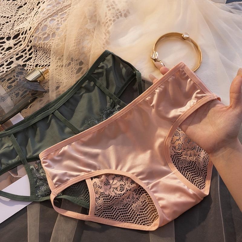 กางเกงในผู้หญิง แฟชั่น เพิ่มเสน่ห์ในทุกวันด้วยกางเกงในลูกไม้สุดเซ็กซี่ 💕 ผ้าซาตินนุ่ม ๆ ใส่แล้วมั่นใจสบายตัว