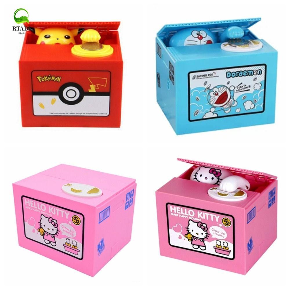 Rtadi Pikachu กล่องเก็บเงิน, การ์ตูน Pikachu การ์ตูนขโมยกล่องเงิน, Pikachu เหรียญ Piggy Bank Kitty พร้อมเพลงอิเล็กทรอนิกส์ Kitty กล่องเก็บเงินหญิง