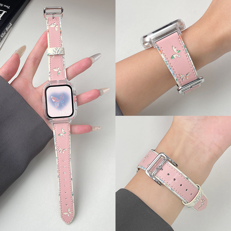 Retro ผีเสื้อพิมพ์สายหนังสําหรับ Xiaomi Redmi Watch 4 3 3 Active Smartwatch Band Xiaomi Mi Watch Lite เปลี่ยนสายรัดข้อมืออุปกรณ์เสริม