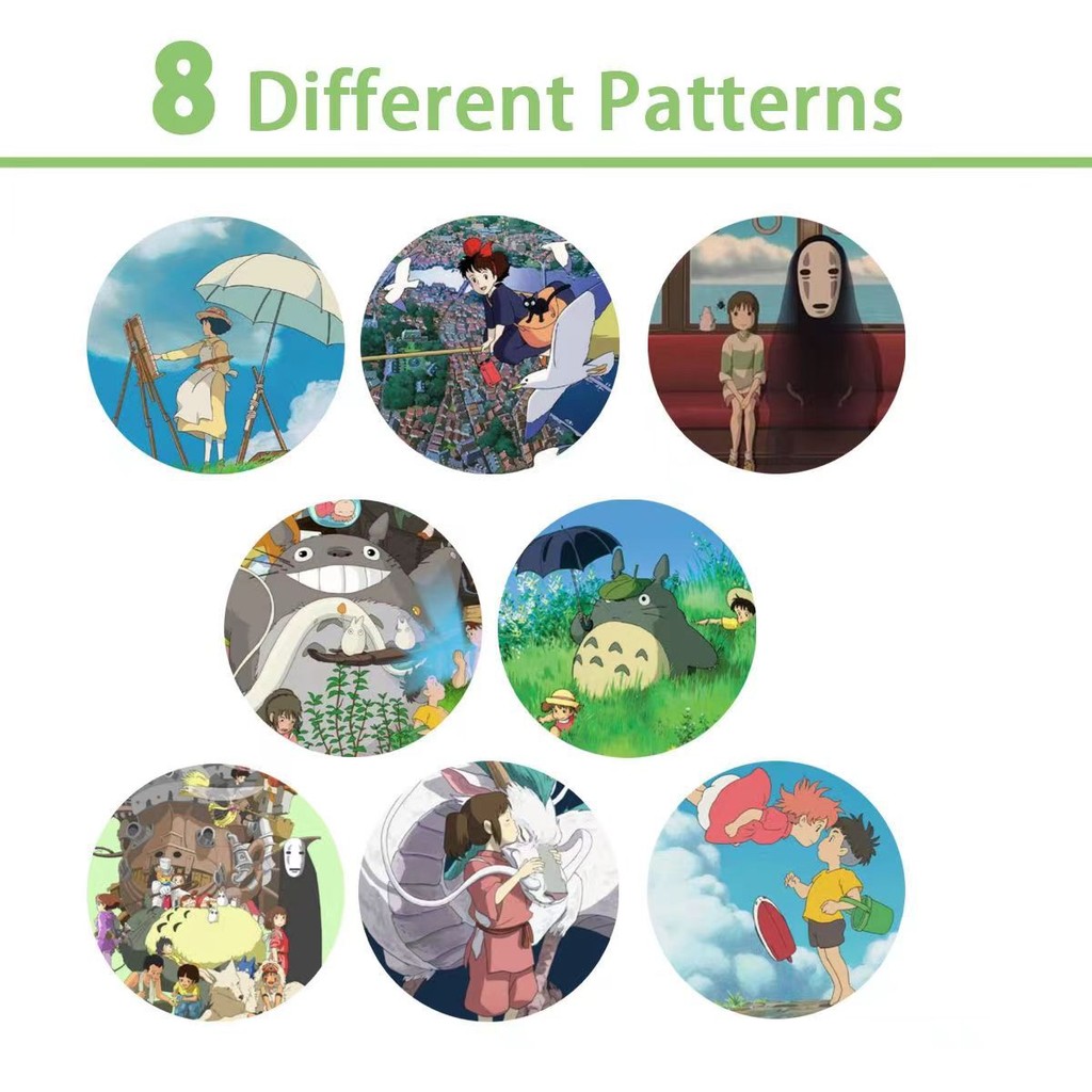 500 ชิ้น 8 ภาพ Hayao Miyazaki สติ๊กเกอร์อนิเมะม้วน/สติ๊กเกอร์เทป