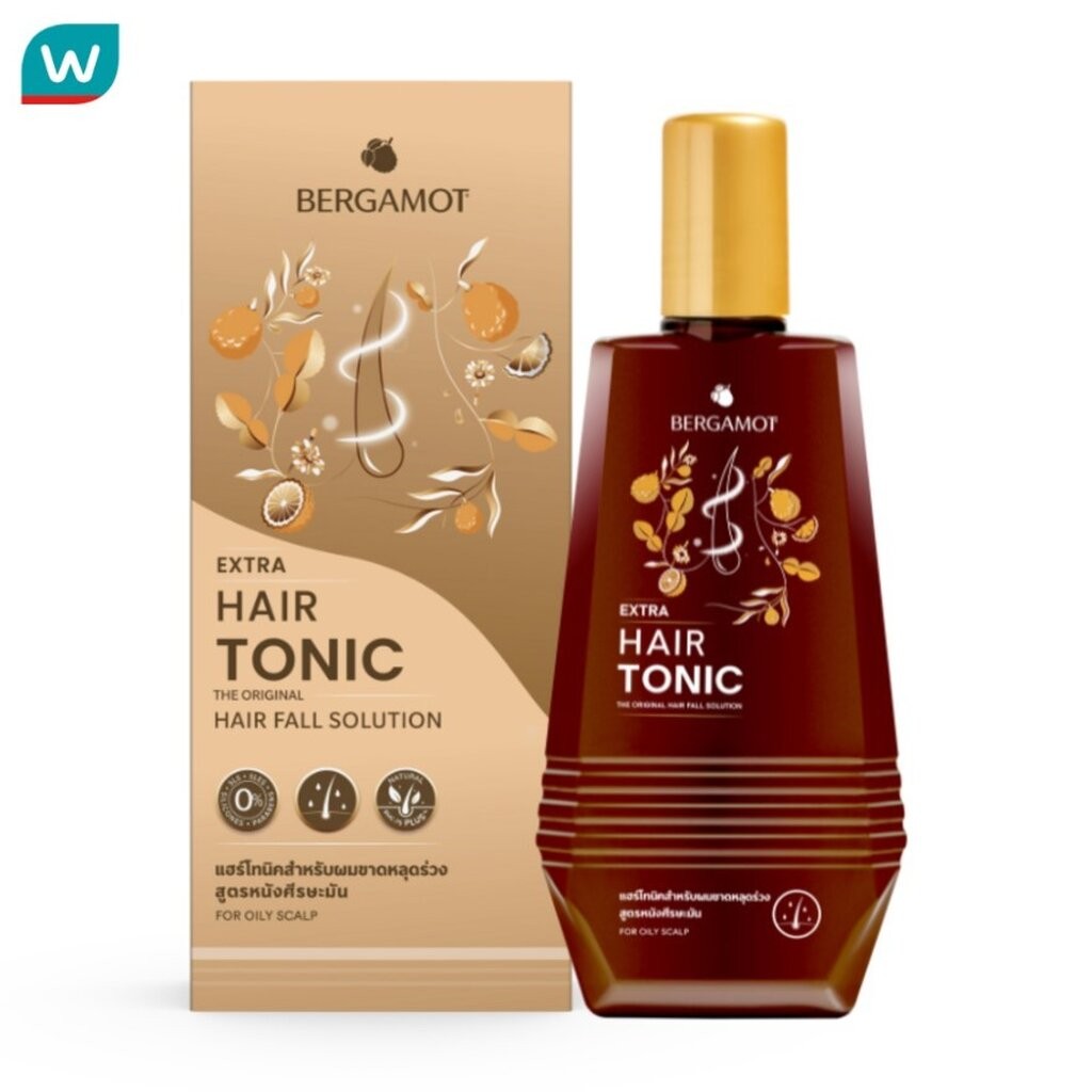 BERGAMOT เบอกาม็อท เอ็กซ์ตร้า แฮร์โทนิคกระตุ้นผมเกิดใหม่ (ขวดสีทอง)