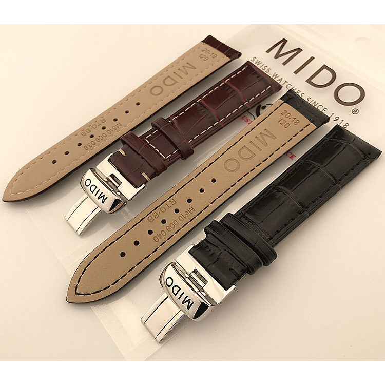 สําหรับนาฬิกา Mido หนังแท้ Baroncelli M8600 M7600 ผู้ชายและผู้หญิง Rudder Commander 20 มม.