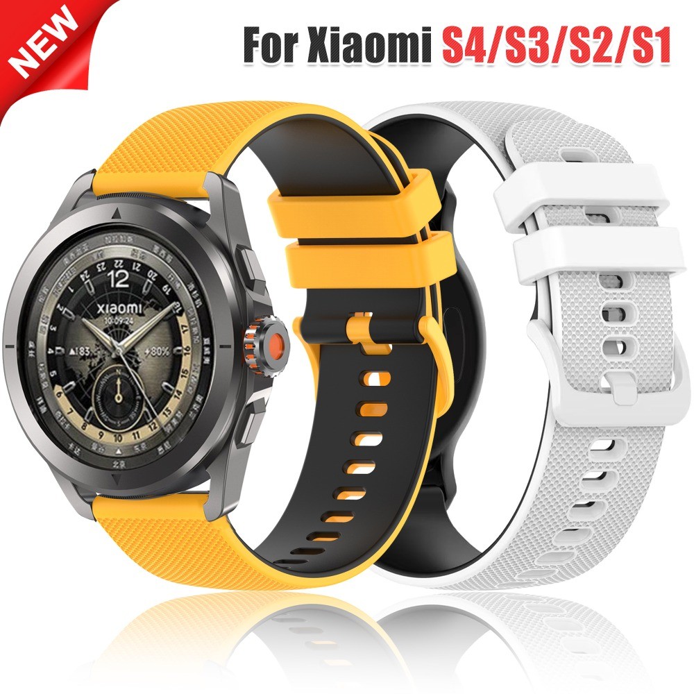 22/20 มม.ซิลิโคนสําหรับ Xiaomi นาฬิกา S4/S3/S2/S1 Sport Watchband Band สําหรับ Xiaomi Color1/2 Smartwatch สร้อยข้อมือสายรัดข้อมือ