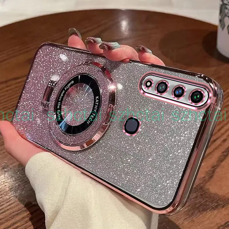 เคสโทรศัพท์ Huawei y6p y9 prime 2019 y9s หรูหรา ชุบ แวววาว เคสโทรศัพท์โปร่งใสกันกระแทกพร้อมวงเล็บ เค