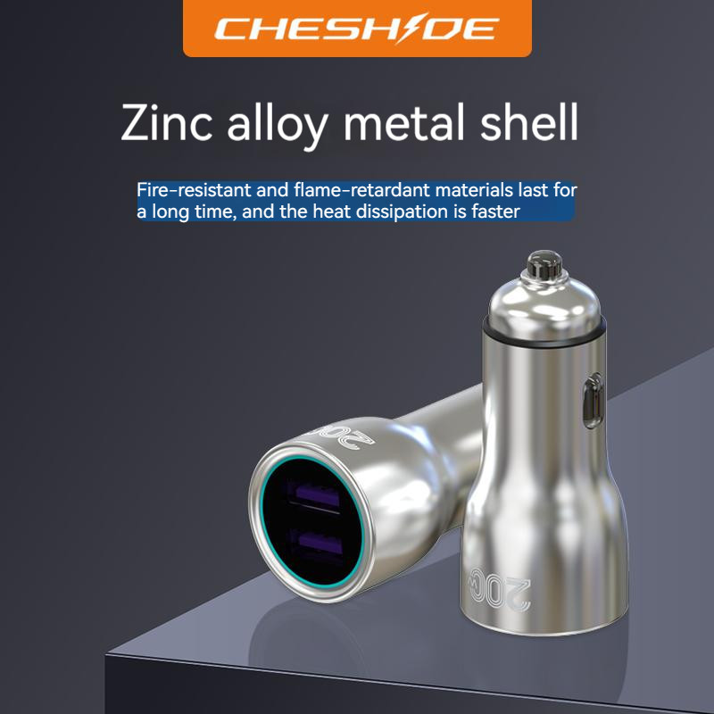 CSD-C10 Cheshide Car Charger Super 200W Usb Dual Charger Adapter Fast charging พร้อม led