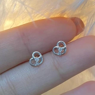Jinjoo set 4 ชิ้น จิวต่างหู รุ่น Glittering Heart Charms set 4 แบบ 4 สไตล์ ก้านหนา 0.8 (สแตนเลส 316)