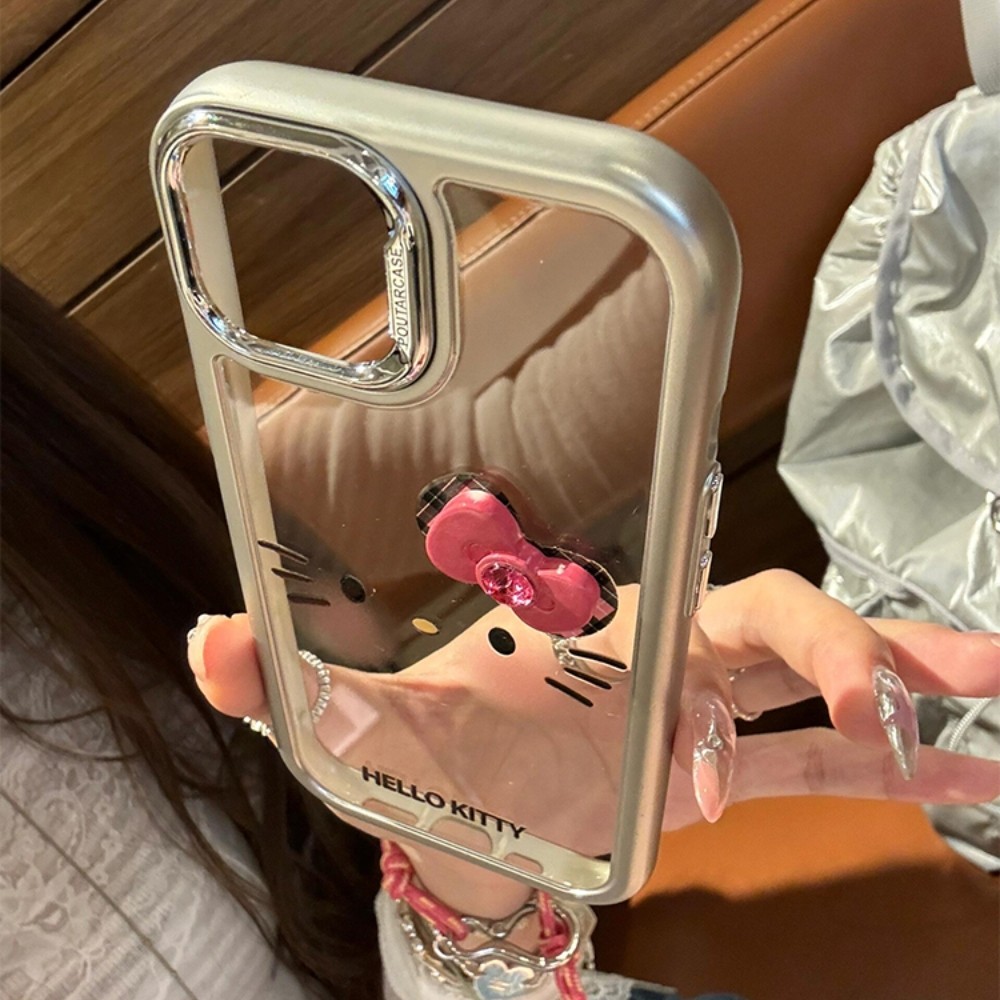 Kt Cat โบว์สามมิติเหมาะสําหรับ Samsung s25plus เคสโทรศัพท์ S24s23fe การ์ตูน note20ultra น่ารัก a04 หญิง a14 สไตล์ใหม่ a21s โปร่งใส a31 กันกระแทก a34/a55/a73