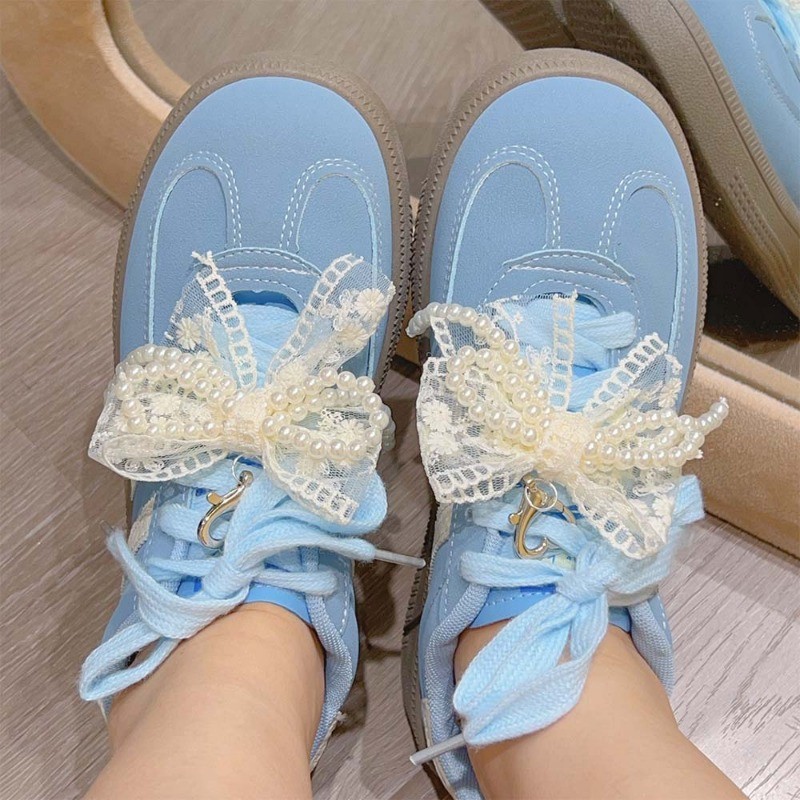2ชิ้นลูกไม้โบว์รองเท้าหัวเข็มขัด-สําหรับรองเท้ากีฬารองเท้าหนัง-หวาน,แฟชั่น,ย2เค-โลหะกุ้งก้ามกราม-อุปกรณ์ตกแต่งรองเท้า-มุกลูกปัดเชือกผูกรองเท้า