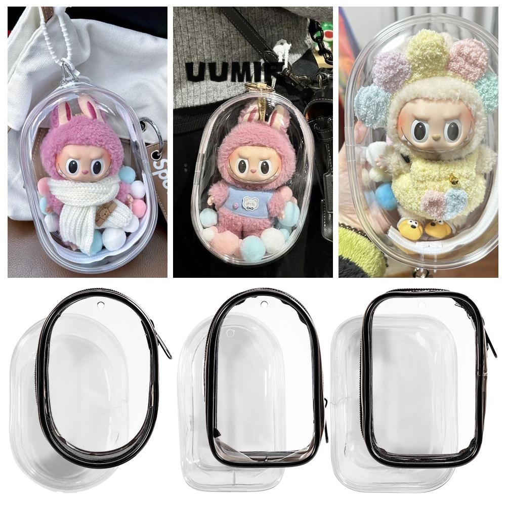 Uumir Bubble Mart Storage Bags, Doll Accessories Bag Decorative Labubu Storage , PVC Mini Transparent Doll Display Box