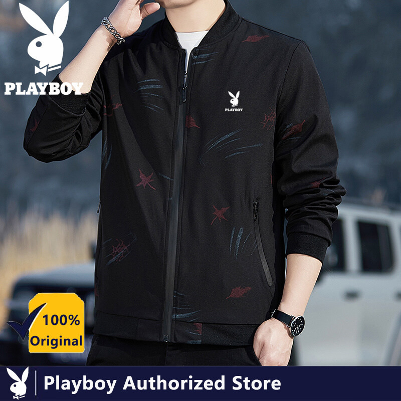 เพลย์บอย แจ็คเก็ตเกาหลีฤดูใบไม้ผลิและฤดูใบไม้ร่วงผู้ชายเบสบอลปกใบเมเปิ้ลระเบิดแจ