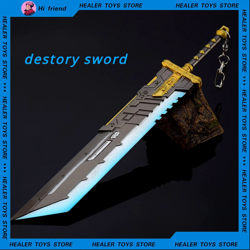 💝 Sword Apex Legends Uncut Weapon Heirloom FF7 Remake Cloud Buster Destroy Sword Game 21cm Metal Swo