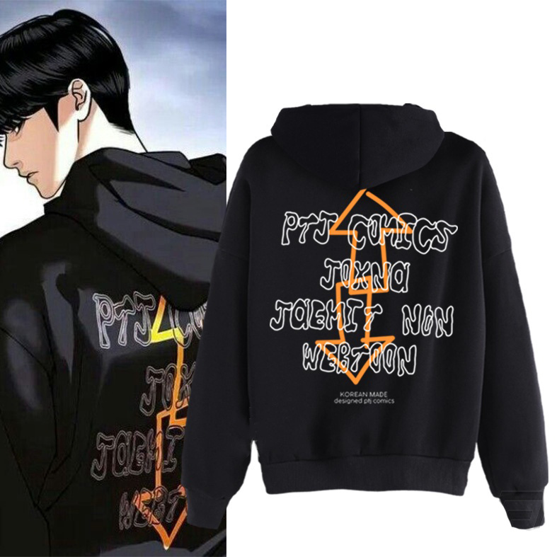 【HOT】เสื้อกันหนาว มีฮู้ด ลายการ์ตูน PTJ COMICS สไตล์เกาหลี M-3XL