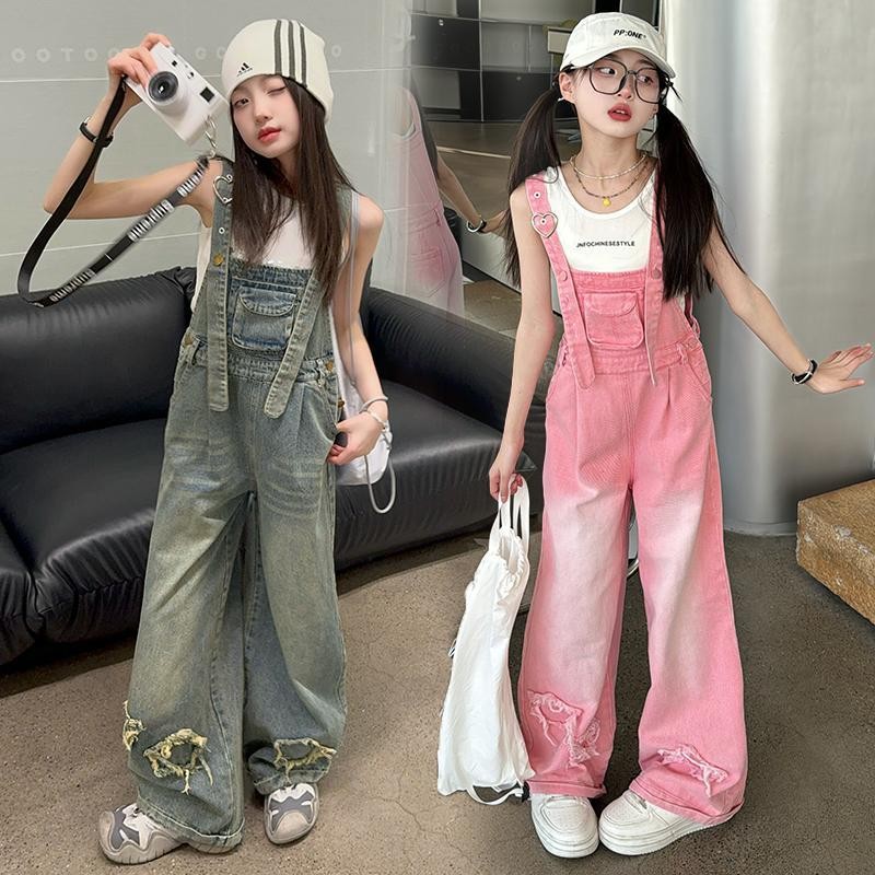 กางเกงเอี๊ยมผ้ายีนส์เด็กผู้หญิงฤดูใบไม้ร่วงใหม่กางเกงลำลองสำหรับเด็กทุกคู่ชุดจั๊มสูทแฟชั่นส่วนบุคคลเหมาะสำหรับเด็กผู้หญิงอายุ3-5-8-10-12-13ปี/9664