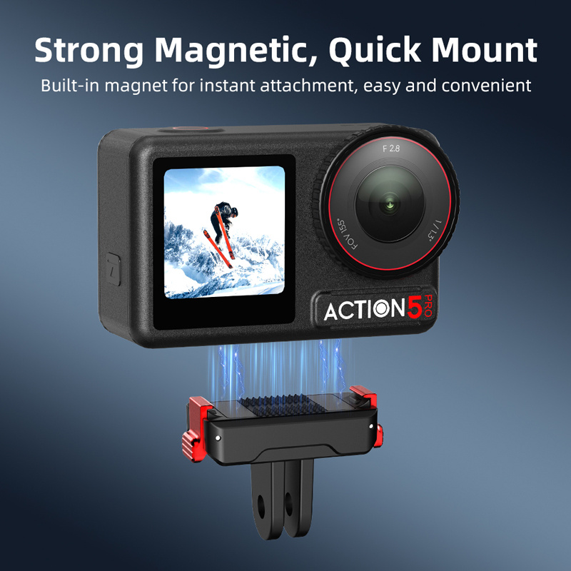 กล้องกีฬา Magnetic Quick Release ฐานสําหรับ DJI Osmo Action 5 Pro/4/3 Quick Release อะแดปเตอร์ฐานขยาย Action 5 Pro อุปกรณ์เสริมฐานอะแดปเตอร์
