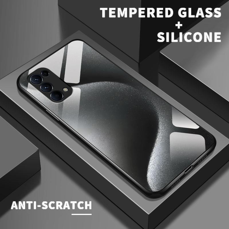 เหมาะสำหรับ OPPO Reno5 4G 5G Reno4 F Lite Reno2 Z Reno3 กรณีโทรศัพท์ใหม่เคส Simple Wave Stripe Paint