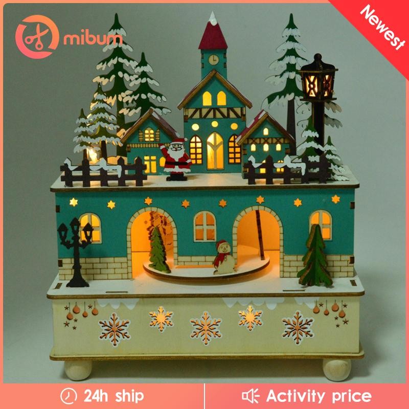 [Mibum] กล่องดนตรีคริสต์มาส DIY ตกแต่งคริสต์มาสสําหรับปาร์ตี้สํานักงานเตาผิง