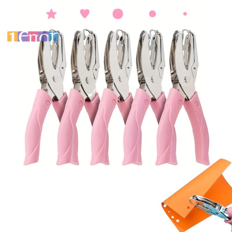 [Lemon] น่ารัก Single Hole Puncher Scrapbooking Paper Punches Kawaii Star Heart Circle Hole Punch DIY Craft Shape Cutter Perforator ใหม่