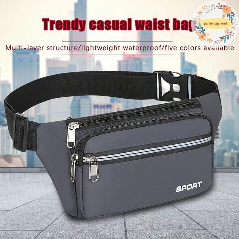 Pufanggreat แฟชั่นผู้ชายผู้หญิงเอวกระเป๋า Casual Fanny Pack กระเป๋าขนาดใหญ่โทรศัพท์กระเป๋าเข็มขัดกระเป๋าเดินทางกลางแจ้งกระเป๋าโทรศัพท์กล้วยสะโพก TH