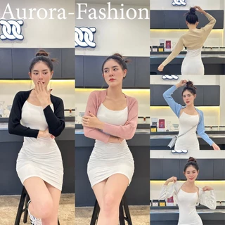 Aurora 🛒พร้อมส่ง🚚 เสื้อคลุม ไหมพรม แขนยาว ใส่สบายมาก คลุมครึ่ง ตัวสไตล์​เกาหลี ผ้าร่องใส่สบายมาก 23150