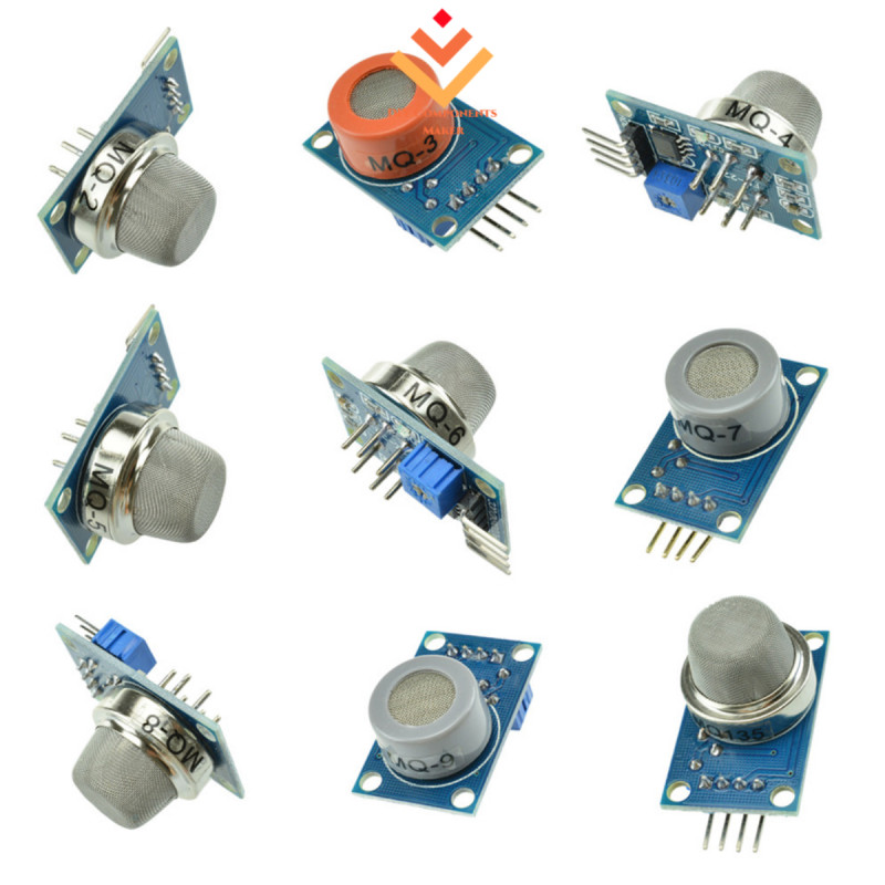Mq-2 MQ-3 MQ-4 MQ-5 MQ-6 MQ-7 MQ-8 MQ-9 MQ-135 Gas Detection Alarm Sensor โมดูล