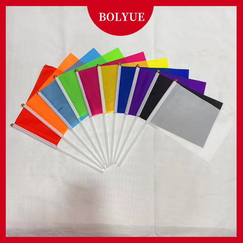 10ชิ้นสีทึบธงขนาดเล็กสีแดงสีส้มสีเหลืองสีฟ้าสีม่วงสีขาวสีดำกุหลาบสีแดงสีน้ำเงินเข้ม
