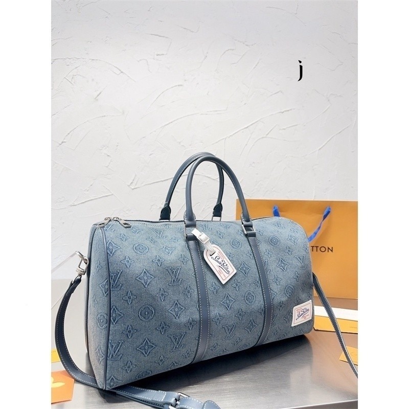 Lv New Travel Bag Unisex Tote Crossbody Bag Denim Large Capacity