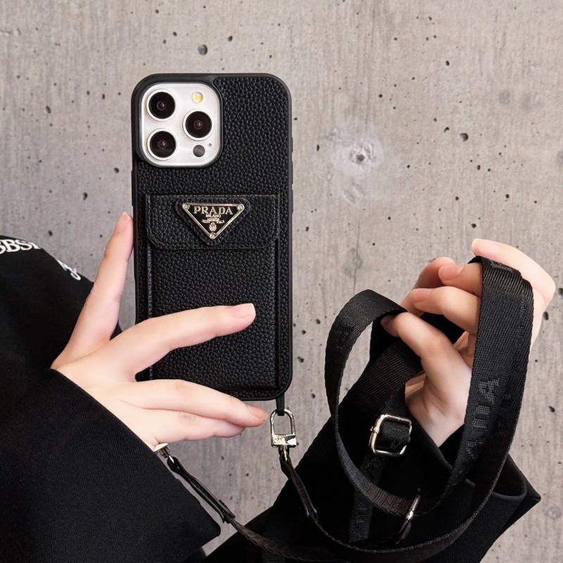 กระเป๋าสะพายข้างหนังผู้ถือบัตรเคสโทรศัพท์สําหรับIPhone 16 Pro Max 15 14 Plus 13 12 11 Promax 16promax 16plus 16proฝาครอบป้องกัน