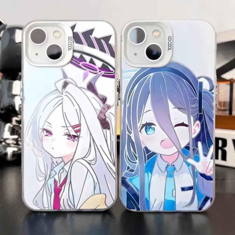 Blue Archive เคสโทรศัพท์สําหรับ Samsung Galaxy S25 Plus Ultra Edge S24FE A56 A26 A36 A16 A06 A55 A35 5G โทรศัพท์มือถือกรณีเงินสีดําสีขาวสีสัน Matte IMD Hard อะนิเมะฝาครอบ