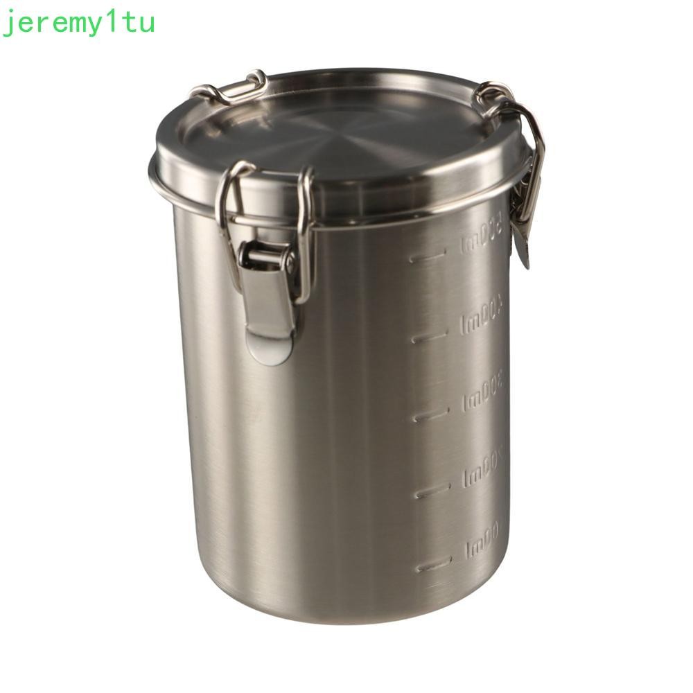 JEREMY ถังเก็บสแตนเลส, 520/1000/1600/2500ml พร้อมกล่องเก็บเมล็ดพืชขนาด, มัลติฟังก์ชั่นสุญญากาศป้องกันการรั่วปิดผนึกภาชนะเก็บอาหารเมล็ดกาแฟ