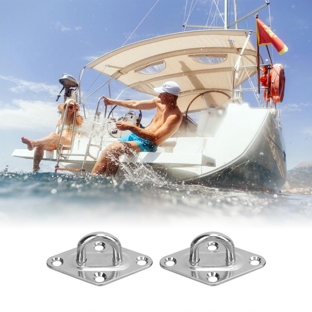 แผ่นตาเย็บเล่มตะขอ 6pcs ติดผนังสำหรับ Sunshade Sail เรือยอชต์ขนาดเล็ก