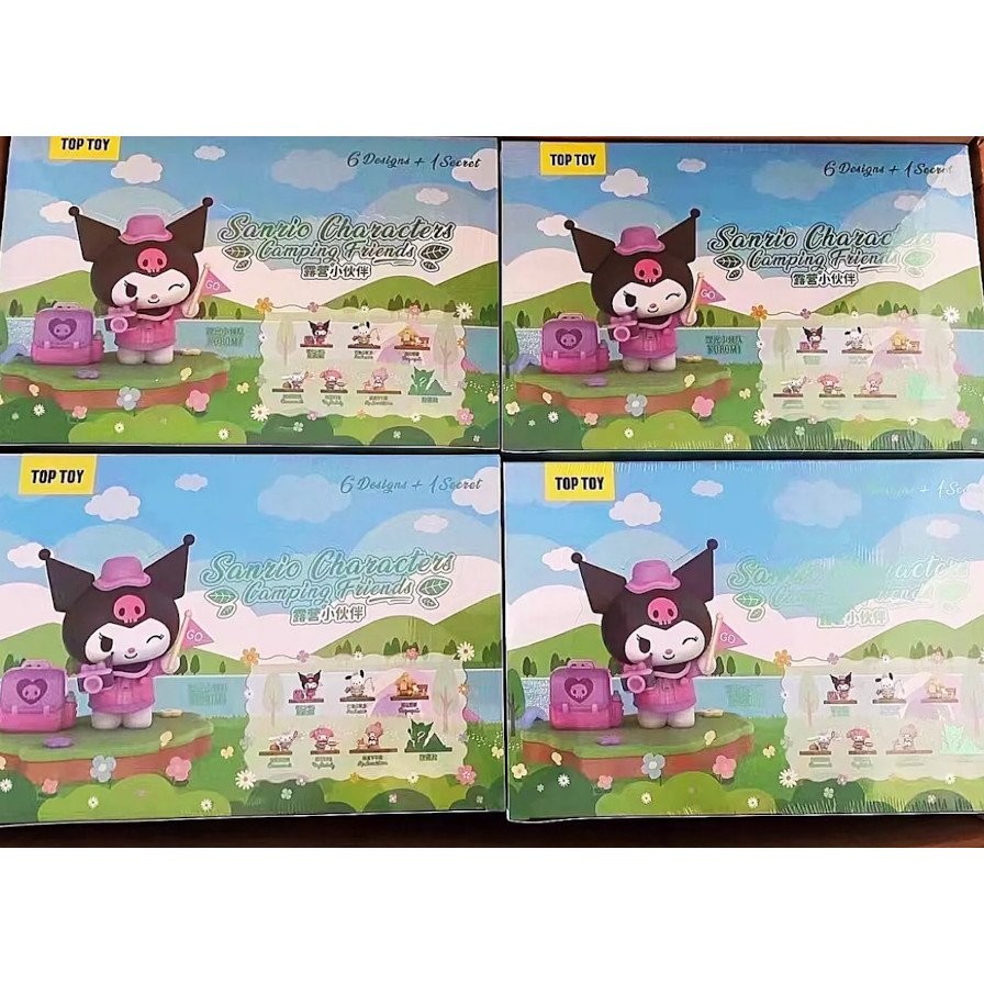 6pcs TOPTOY Official Sanrio Family Camping Friends Trendy Blind Box Kuromi Creative  Display PYSW