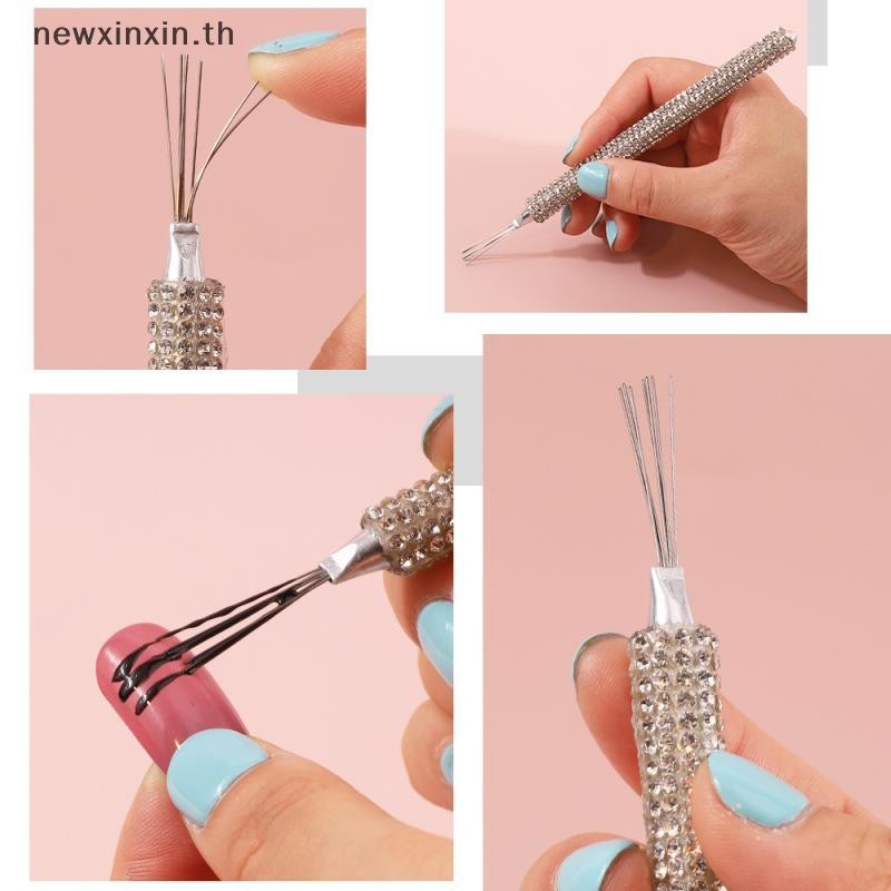 ^N^ Professional 7 Pin Stripe Nail Art Liner Brush 3D Tip Ultra-thin Line Drawing Pen UV Gel Brushes