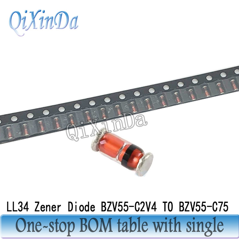 100PCS BZV55-C2V0 BZV55-C2V2 BZV55-C6V8 BZV55-C9V1 BZV55-C13 BZV55-C16 BZV55-C30 BZV55-C36 BZV55-C43
